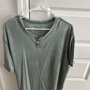 Lucky Brand Green Burnout Notch T-Shirt